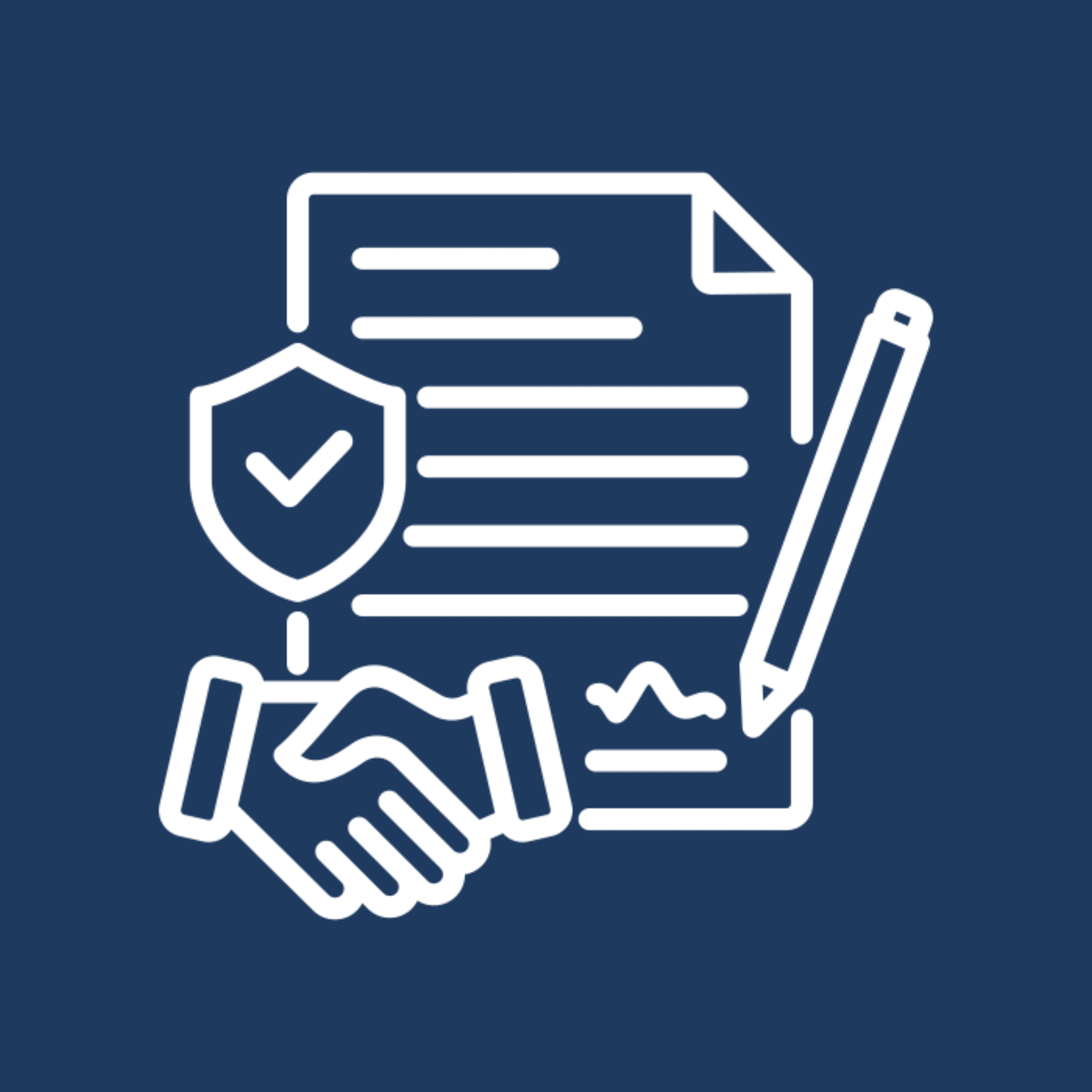 Contract agreement icon with handshake