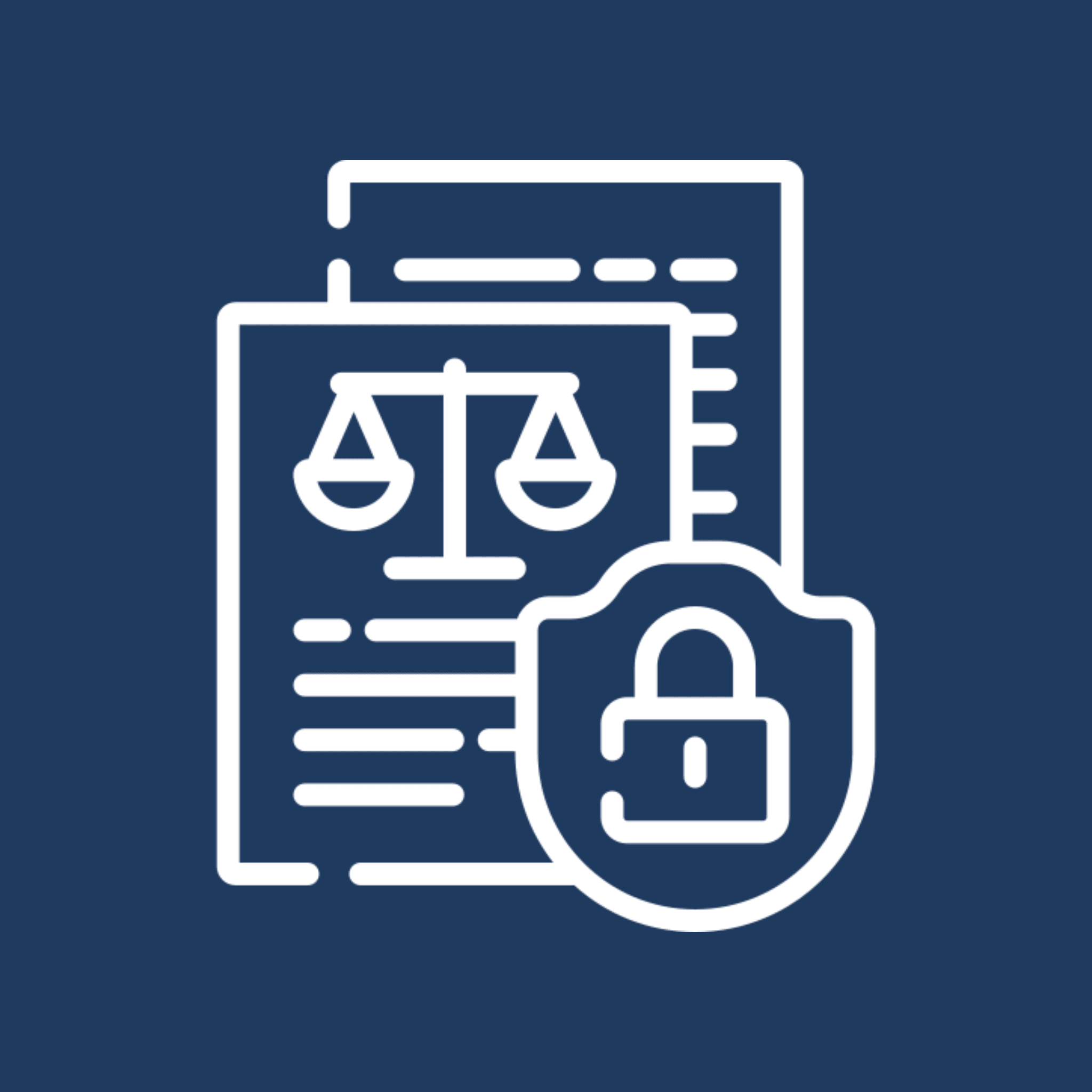 Legal documents with padlock icon