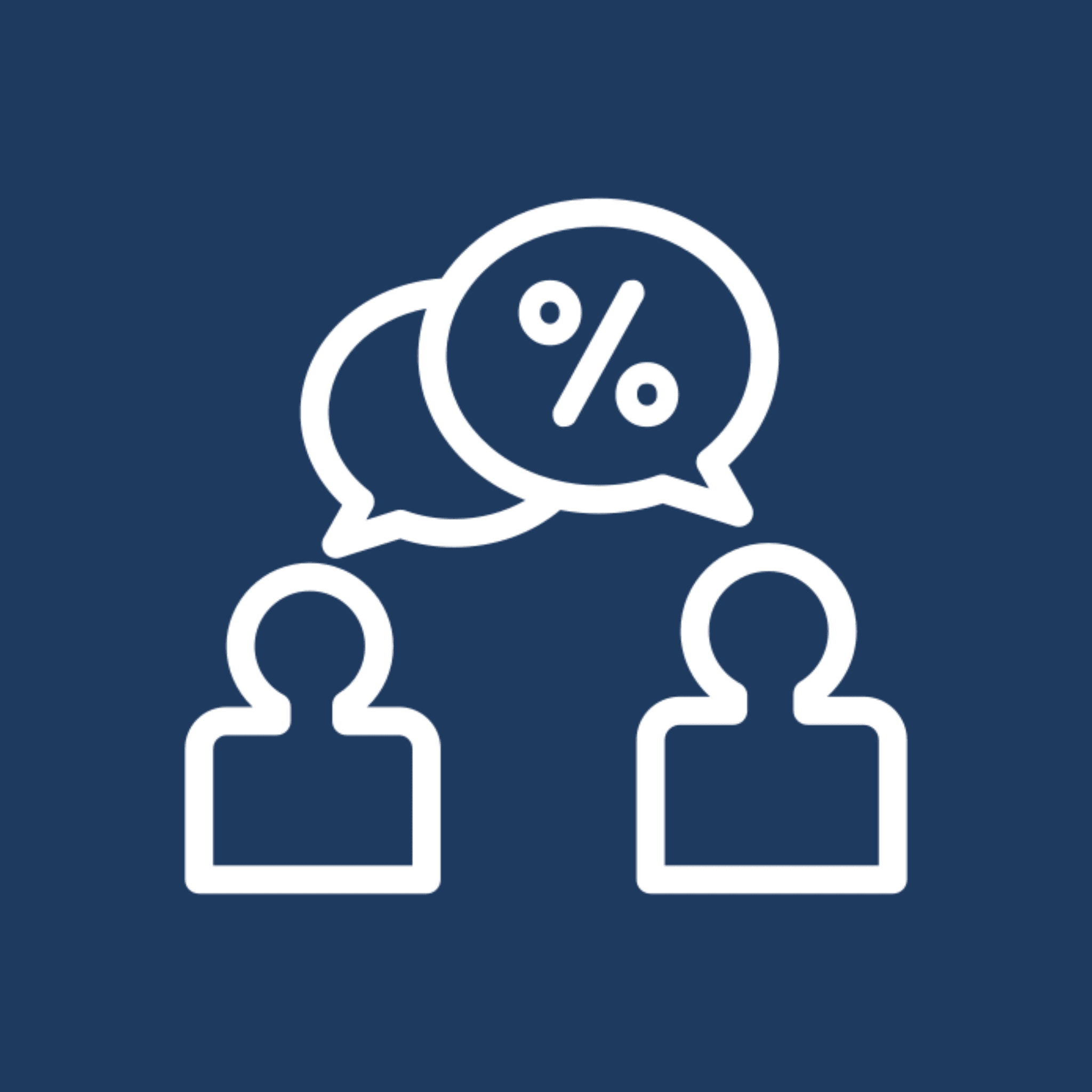 People discussing percentage symbol